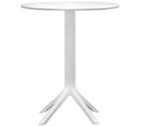 CLP Table Lacota Ø 60 cm I Table de Jardin résistante aux intempéries et aux UV I Table Ronde de Balcon en polypropylène Durable, Couleur:Blanc