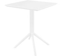 Table pliante CLP Sky I, table de jardin stable et facile d'entretien, pour l'intérieur et l'extérieur, blanche