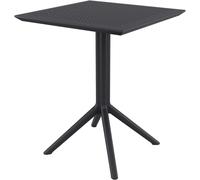 CLP Table Pliante Sky I Ronde Ou Carrée I Table De Jardin Pliante, Stable Et Facile À Nettoyer pour Un Usage Intérieur Et Extérieur, Couleur: Noir, Forme: carré