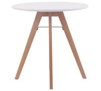 CLP Trading GmbH Table de cuisine ronde Viktor plateau MDF pieds en chêne blanc 75 cm
