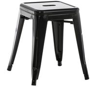 CLP Tabouret bas au style industriel Armin Métal , Noir