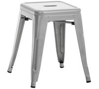 CLP Tabouret Armin I Tabouret métallique empilable et Facile d'entretien I Tabouret empilable pouvant Supporter jusqu'ŕ 200 kg, Couleur:Argent
