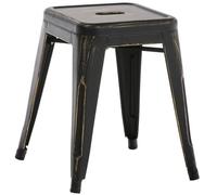 CLP Tabouret Armin I Tabouret métallique empilable et Facile d'entretien I Tabouret empilable pouvant Supporter jusqu'ŕ 200 kg, Couleur:Noir/Or