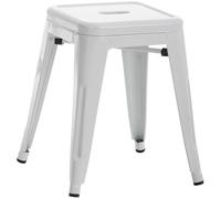 CLP Tabouret Armin I Tabouret métallique empilable et Facile d'entretien I Tabouret empilable pouvant Supporter jusqu'ŕ 200 kg, Couleur:Blanc