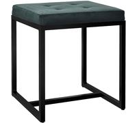 CLP Tabouret Barci I Tabouret Moderne | Tabouret rembourré de Haute qualité avec Structure en Fer Peinte en Noir par poudrage, Couleur: Vert, Matériel: Velours