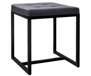 CLP Tabouret Barci I Tabouret Moderne | Tabouret rembourré de Haute qualité avec Structure en Fer Peinte en Noir par poudrage, Couleur:Noir, Matériel:Similicuir