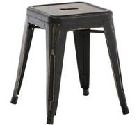CLP Tabouret Armin I Tabouret métallique empilable et Facile d'entretien I Tabouret empilable pouvant Supporter jusqu'ŕ 200 kg, Couleur:Noir/Or