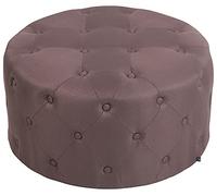 CLP Tabouret Bas Pouf Korsika en Tissu Ou Similicuir I Tabouret Bas Style Chesterfield I Siège Rond avec Surface Capitonnée I Ø 70 cm, Couleur:Marron, Matériel:Tissu