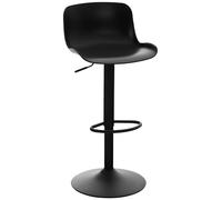 CLP Tabouret De Bar Almada en Plastique I Chaise De Bar Réglable en Hauteur I Support en Métal en Forme Trompette avec Protection De Sol | Couleur Noir