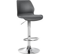 CLP Tabouret De Bar Gilbert I Tabouret De Bar avec Assise Rembourrée en Simili Cuir I Réglable en Hauteur, avec Repose-Pieds Et Dossier, Couleur: Gris, Matériel: Plastique