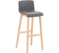 CLP Tabouret de bar Hoover Assise en Tissu pieds Bois Nature , Gris clair Gris clair G