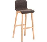 CLP Tabouret de bar Hoover Assise en Tissu pieds Bois Nature , Marron Marron G