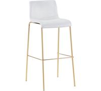 CLP Tabouret de Bar Hoover revêtement Velours I Chaise de Bar avec Dossier et Repose-Pieds I avec Structure métallique Aspect Or, Couleur:crème