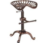 CLP Tabouret de Bar Industriel Butch I Sičge en Fer Forgé Pieds en Métal I Chaise de Bar Ergonomique Hauteur Réglable, Couleur:Bronze