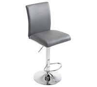 CLP Tabouret de bar Köln en similicuir avec pied en métal , Gris