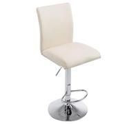 CLP Tabouret de Bar KÖLN en Similicuir - Chaise Haute Ergonomique Réglable en Hauteur et Pivotante à 360° | Couleur crème
