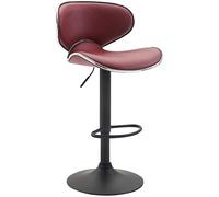 CLP Tabouret De Bar Las Vegas V2 Hauteur Réglable I Tabouret De Bar Confortable avec Dossier Et Repose-Pieds I Chaise Haute De Bar Rembourrée | Couleur Bordeaux Couleur du Cadre Noir