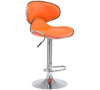 CLP Tabouret de bar Las Vegas V2 similicuir avec pied en métal , Orange/Chrome Orange G