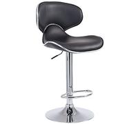 CLP Tabouret de bar Las Vegas V2 similicuir avec pied en métal , Noir /Chrome