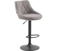 CLP Tabouret de bar Lazio en Tissu Hauteur réglable siège pivotant , Gris/Noir Gris G