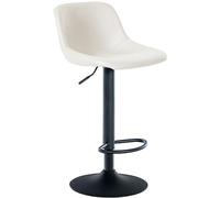 CLP Tabouret de Bar Loft I Chaise de Bar avec Dossier I Chaise pivotante à 360° réglable en Hauteur I pour la Cuisine et Le comptoir, Couleur:crème, Matériel:Similicuir