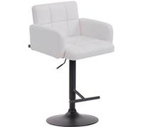 CLP Tabouret de bar Los Angeles similicuir avec pied en métal , Blanc /Noir Blanc G