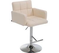 CLP Tabouret de bar Los Angeles similicuir avec pied en métal , Crème/Chrome Crème G