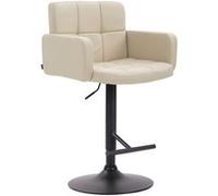 CLP Tabouret de bar Los Angeles similicuir avec pied en métal , Crème/Noir Crème G