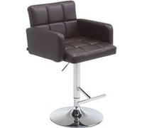 CLP Tabouret de bar Los Angeles similicuir avec pied en métal , Marron/Chrome Marron G
