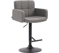 CLP Tabouret de bar Los Angeles tissu avec pied en métal , Gris/Noir Gris G