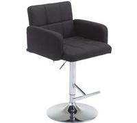 CLP Tabouret de bar Los Angeles tissu avec pied en métal , Noir /Chrome Noir G
