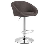 CLP Tabouret de bar Miami V2 en Tissu avec Pied en métal , Gris foncé