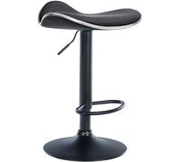 CLP Tabouret De Bar Pivotant Shanghai en Similicuir I Siège Ergonomique avec Hauteur Réglable I Piètement Trompette Repose-Pieds Metal Chromé, Couleur:Noir, Matériel du Cadre:Métal Noir Mat