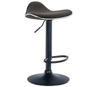 CLP Tabouret De Bar Pivotant Shanghai en Tissu I Siège Ergonomique avec Hauteur Réglable I Piètement Trompette Métal Chromé Repose-Pieds | Couleur Gris foncé Couleur du Cadre Noir