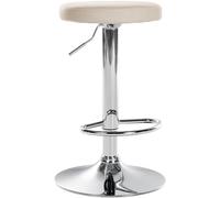 CLP Tabouret de Bar Ponte Similicuir I Chaise réglable en Hauteur, Couleur:crème, Couleur du Cadre:Chrome