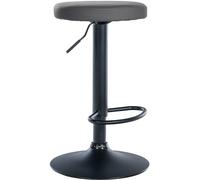 CLP Tabouret de Bar Ponte Similicuir I Chaise réglable en Hauteur, Couleur:Gris, Couleur du Cadre:Noir