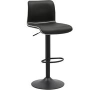 CLP Tabouret de Bar réglable en Hauteur avec Dossier, Tabouret pivotant Henchy avec Dossier pour comptoir de Cuisine, Couleur:Noir