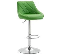 CLP Tabouret De Bar Réglable en Hauteur Lazio Similicuir I Chaise Hauteur De Bar Confortable avec Dossier Et Repose-Pied I Réglable Pivotant | Couleur Vert Couleur du Cadre Chrome