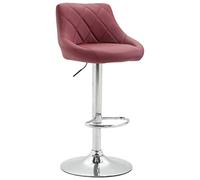 CLP Tabouret De Bar Réglable en Hauteur Lazio Similicuir I Chaise Hauteur De Bar Confortable avec Dossier Et Repose-Pied I Réglable Pivotant | Couleur Bordeaux Couleur du Cadre Chrome