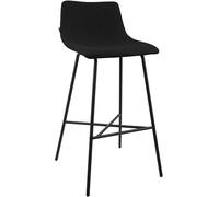 CLP Tabouret de Bar rembourré Altona avec Dossier et Repose-Pieds, Tabouret de comptoir Moderne pour Cuisine, avec Structure en métal Noir | Couleur Noir Matériel Tissu