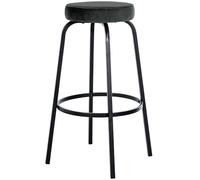 CLP Tabouret de Bar rembourré sans Dossier Kamari, Chaise de Bar avec revêtement en Similicuir ou en Velours, avec Structure métallique | Couleur Gris foncé Matériel Velours