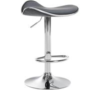 CLP Tabouret de Bar Shanghai Similicuir avec Pied en métal | Couleur Gris Matériel du Cadre Métal en Finition chromée