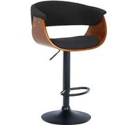 CLP Tabouret de bar Vestal – coque bois, dossier ajouré, pied métal, réglable pivotant – Noyer/Noir