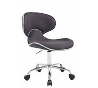 CLP Tabouret De Travail Las Vegas V2 en Tissu I Chaise De Travail A roulettes avec Hauteur Réglable I Piètement Métal chromé, Couleur: Gris foncé