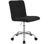 CLP Tabouret de Travail réglable en Hauteur avec Dossier et roulettes Darfield, Chaise Ergonomique pivotante 360°, supportant jusqu'à 150 kg, Couleur:Gris foncé, Matériel:Tissu