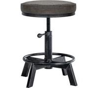 CLP Tabouret Destin en Similicuir réglable et pivotant , Argent antique Inox G