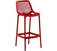 CLP Tabouret haut de jardin Air – Dossier, plastique résistant aux UV – Rouge