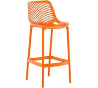 CLP Tabouret haut de jardin Air – Dossier, plastique résistant aux UV, facile à entretenir – Orange