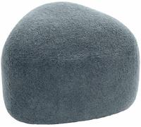 CLP Tabouret Ovale Alfrisa, Pouf rembourré en Tissu Pelucheux, Repose-Pieds rembourré pour Salon et Chambre, Structure en Bois Stable, Couleur:Gris foncé