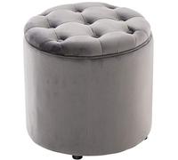 CLP Tabouret Pouf Pantin en Velours I Tabouret Coffre avec Espace De Rangement I Pouf Repose-Pieds, Couleur:Gris